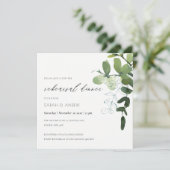 Green Eucalyptus Foliage Rehearsal Dinner Kaart (Staand voorkant)