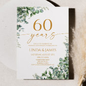Green Eucalyptus Gold 60th Wedding Anniversary Kaart