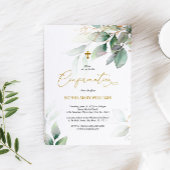 Green Eucalyptus & Gold Confirmation Kaart