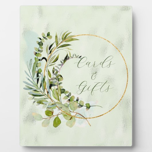 Green Eucalyptus Greenery Gold Lijst Fotoplaat (Voorkant)