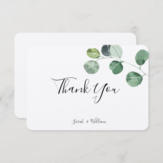 Green Eucalyptus - Hartelijk dank Bedankkaart (Voorkant / Achterkant)