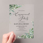 Green Eucalyptus Leaves Botanical Engagement Party Acryl Uitnodigingen (Insitu (Draagbaar))