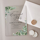 Green Eucalyptus Leaves Botanical Engagement Party Acryl Uitnodigingen