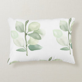 Green Eucalyptus Leaves,  delicate pastel decor Accent Kussen