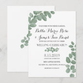 Green Eucalyptus Leaves Wedding Kaart (Voorkant / Achterkant)