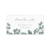 Green Eucalyptus Modern Floral Adres Etiket (Voorkant)