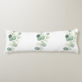 Green Eucalyptus Pastel Leaves Duvet Cover Lichaamskussen