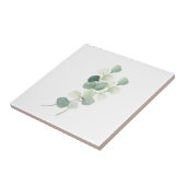 Green Eucalyptus Pastel Leaves Duvet Cover Tegeltje (Zijkant)