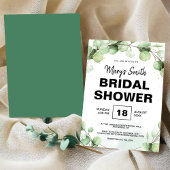 Green Eucalyptus Rustic Boho Elegant Bridal Shower Kaart