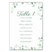 Green Eucalyptus Wedding Seating Chart Card Kaart (Voorkant)