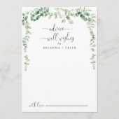 Green Eucalyptus Wedding Well Wishes Advice Kaart (Voorkant)