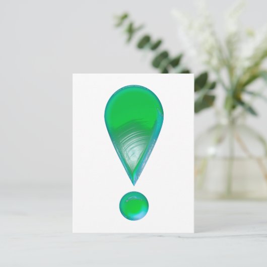 Green Exclamation Mark Briefkaart (Staand voorkant)