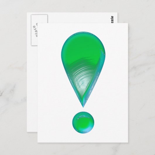 Green Exclamation Mark Briefkaart (Voorkant / Achterkant)