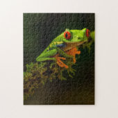 Green Exotic Summer Frog Reptile met rode ogen Legpuzzel (Verticaal)
