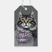 Green Eye Cat Cadeaulabel (Achterkant)