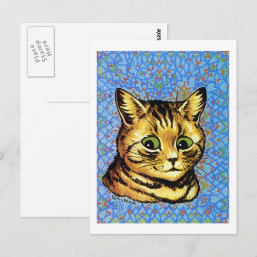 Green Eye Cat, Louis Wain Briefkaart (Voorkant / Achterkant)