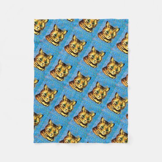 Green Eye Cat, Louis Wain Fleece Deken (Voorkant)