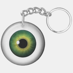 Green Eye Eyeball Round Two Sided Acrylische Sleut Sleutelhanger
