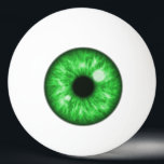 Green Eye Funny Ping Pong Ball<br><div class="desc">Een mooie groene oogafbeelding zorgt ervoor dat de pingpongbal er uitziet als een oogbal. Show van deze pingpongballen met zo'n gedetailleerde iris oogkunst die aan je pingpongtafel tekent, ze zouden zeker veel leuke en interessante gesprekken met je vrienden en familie lange tijd stikken! Ze kunnen ook een hoop lol zijn...</div>