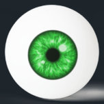 Green Eye Funny Ping Pong Ball<br><div class="desc">Een mooie groene oogafbeelding zorgt ervoor dat de pingpongbal er uitziet als een oogbal. Show van deze pingpongballen met zo'n gedetailleerde iris oogkunst die aan je pingpongtafel tekent, ze zouden zeker veel leuke en interessante gesprekken met je vrienden en familie lange tijd stikken! Ze kunnen ook een hoop lol zijn...</div>