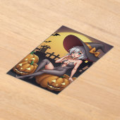 Green Eye Halloween Witch voor Jack-O-Lantern Acryl Uitnodigingen (Laagn)