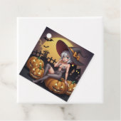 Green Eye Halloween Witch voor Jack-O-Lantern Bedankjes Labels (In situ)