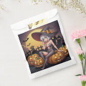 Green Eye Halloween Witch voor Jack-O-Lantern Bedankzakje (Gezegeld)