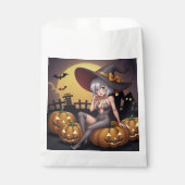 Green Eye Halloween Witch voor Jack-O-Lantern Bedankzakje (Voorkant)