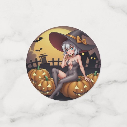 Green Eye Halloween Witch voor Jack-O-Lantern Confetti (Kleine voorkant)