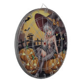 Green Eye Halloween Witch voor Jack-O-Lantern Dartbord (Voorkant Links)