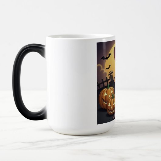 Green Eye Halloween Witch voor Jack-O-Lantern Magische Mok (Links)