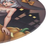 Green Eye Halloween Witch voor Jack-O-Lantern Snijplank (Hoek)