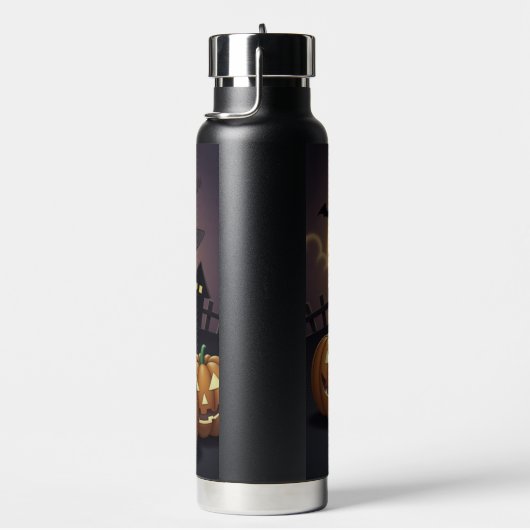 Green Eye Halloween Witch voor Jack-O-Lantern Waterfles (Rechts)