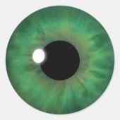 Green Eye Iris Cool Eyeball Custom Ronde Stickers (Voorkant)