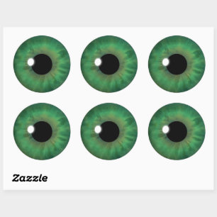 Green Eye Iris Cool Eyeball Custom Ronde Stickers