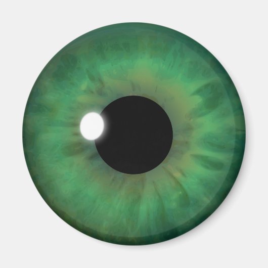 Green Eye Iris Eyeball Cool Custom Round Magnets Magneet (Voorkant)