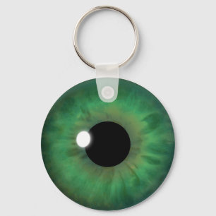 Green Eye Iris Eyeball Cool Custom Round Sleutelha Sleutelhanger