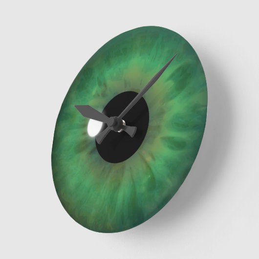 Green Eye Iris Eyeball Medium Custom  Ronde Klok (Hoek)