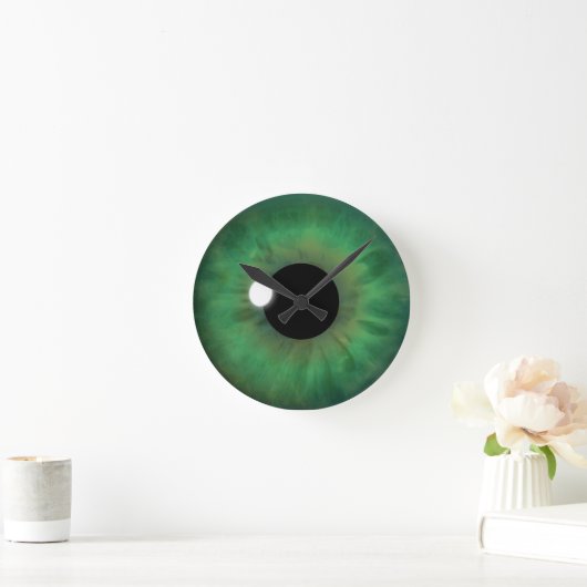 Green Eye Iris Eyeball Medium Custom Ronde Klok (Huis)