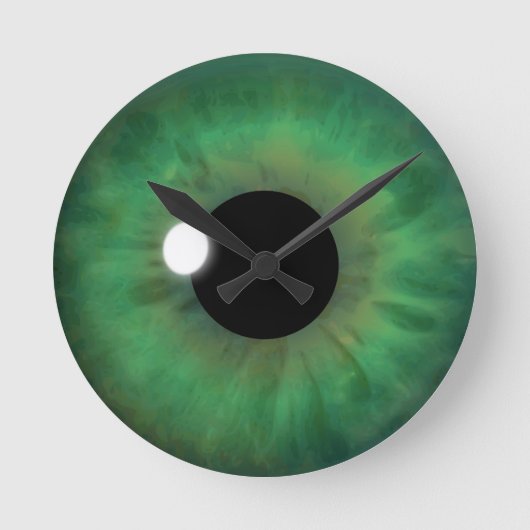 Green Eye Iris Eyeball Medium Custom  Ronde Klok (Voorkant)