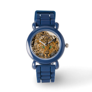Green Eye Leopard Horloge