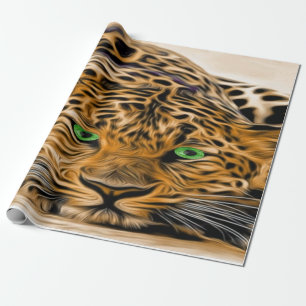 Green Eye Leopard name Fred Cadeaupapier