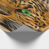 Green Eye Leopard name Fred Cadeaupapier (Hoek)