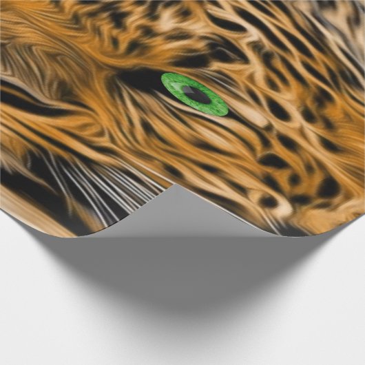 Green Eye Leopard name Fred Cadeaupapier (Hoek)