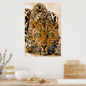 Green Eye Leopard Poster (Keuken)