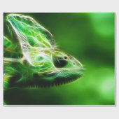 Green Eye Lime Green Lizard Cadeaupapier (Vlak)