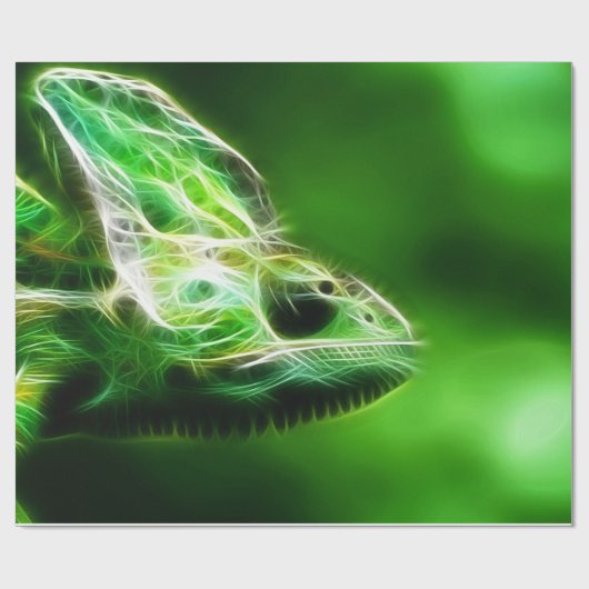 Green Eye Lime Green Lizard Cadeaupapier (Vlak)