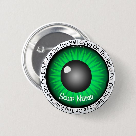 Green Eye op de golfbal Ronde Button 5,7 Cm (Voorkant /achterkant)