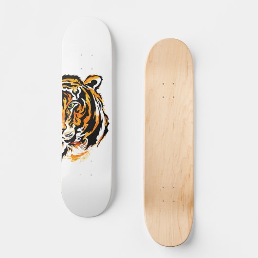 Green Eye Tiger Head Persoonlijk Skateboard (Voorkant)