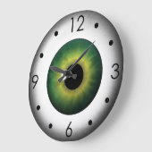Green Eyeball Iris Eye Custom Large Round Clock Grote Klok (Hoek)